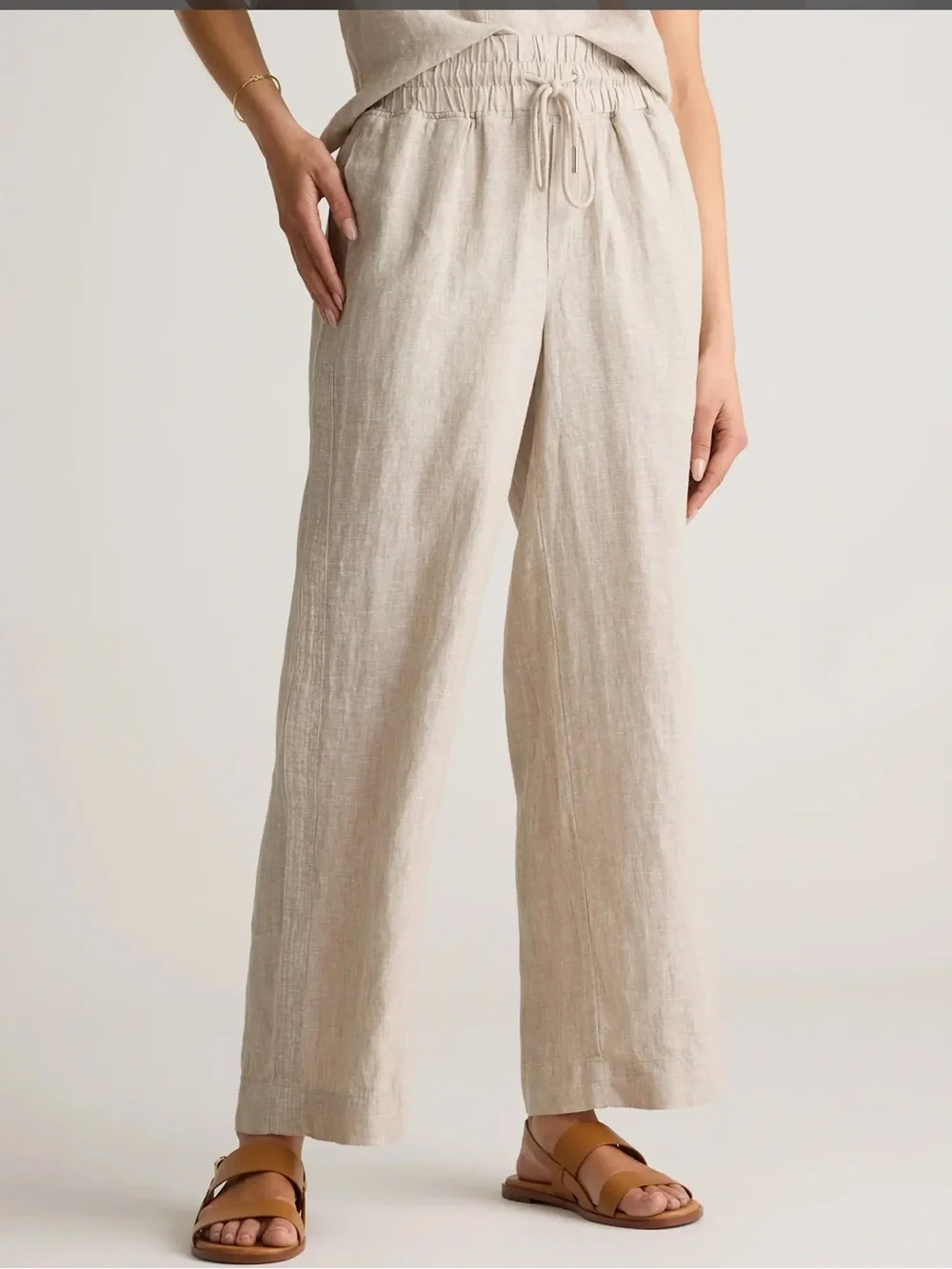 Quince 100% European Linen Wide Leg Pants in Flax Size XL